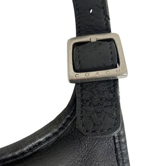 Y2K Coach 9135 Black Leather Slim Hippie Flap Saddle Bag Crossbody Bag USA - Picture 8 of 11